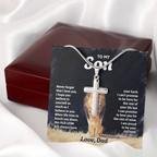 To My Son - Artisan Cross  Necklace with Snake Chain