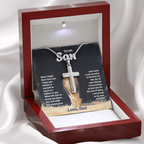 To My Son - Artisan Cross  Necklace with Snake Chain