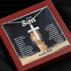 To My Son - Artisan Cross  Necklace with Snake Chain