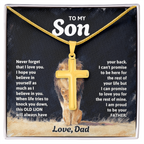 To My Son - Artisan Cross  Necklace with Snake Chain