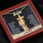 To My Son - Artisan Cross  Necklace with Snake Chain