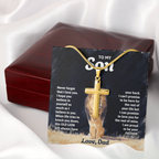 To My Son - Artisan Cross  Necklace with Snake Chain