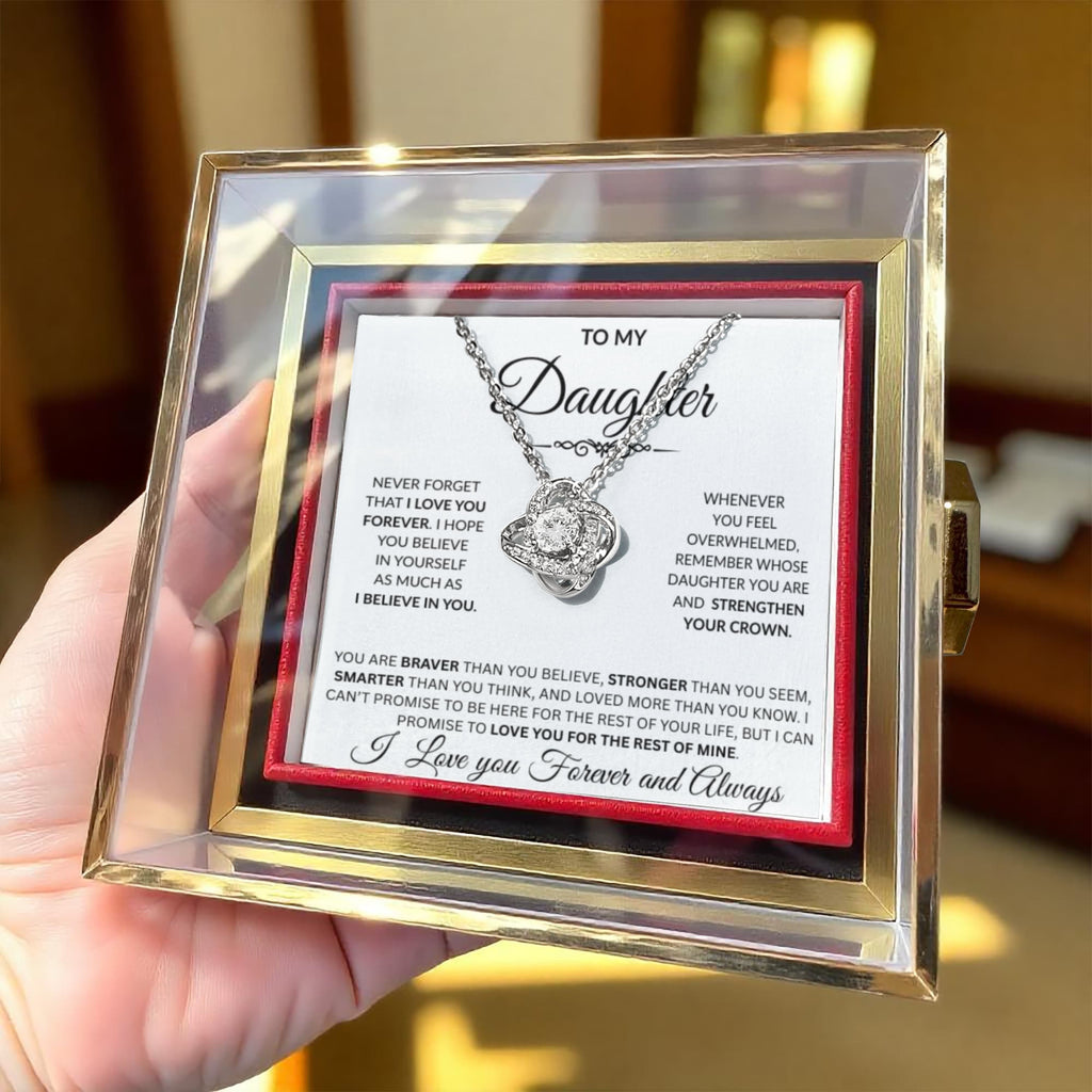 To My Daughter- Love knot Necklace