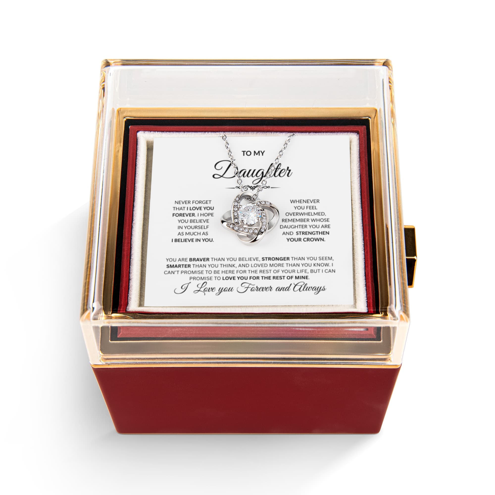 To My Daughter- Love knot Necklace