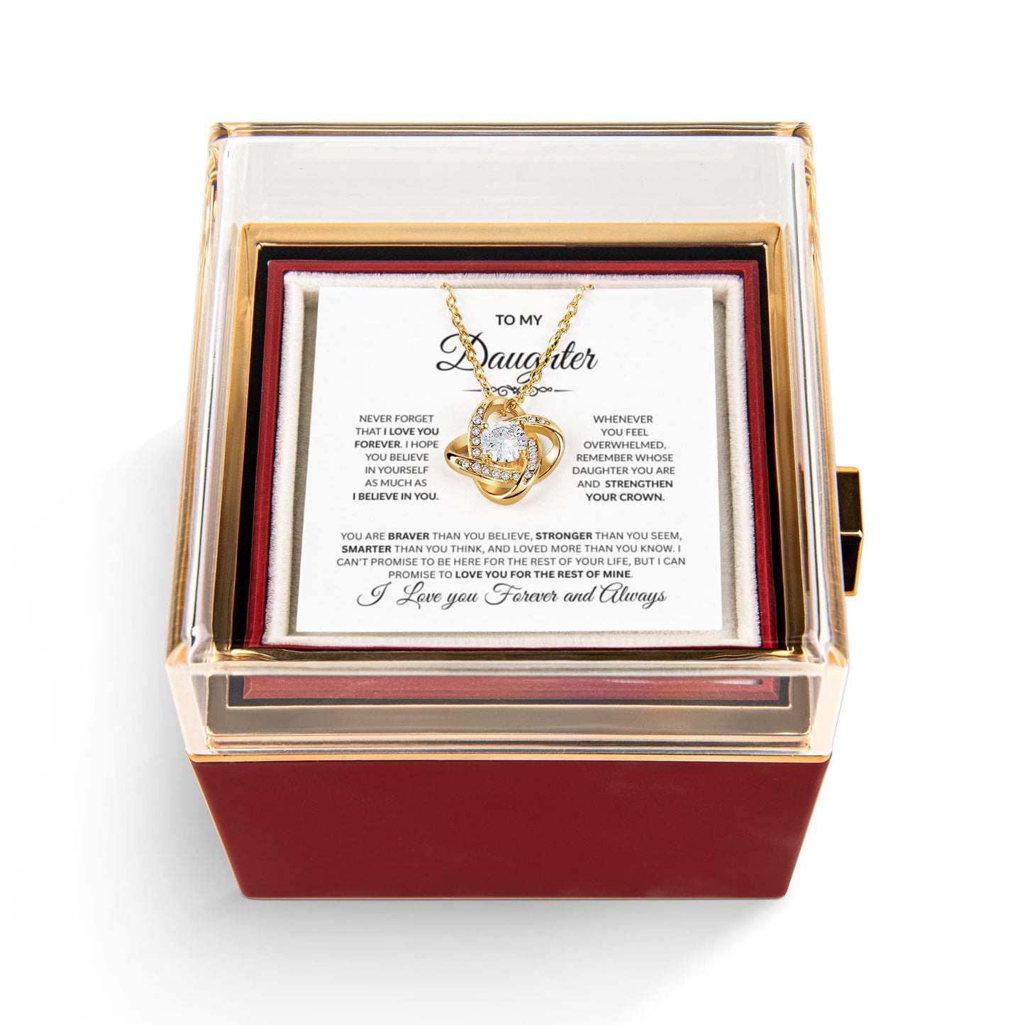 To My Daughter- Love knot Necklace