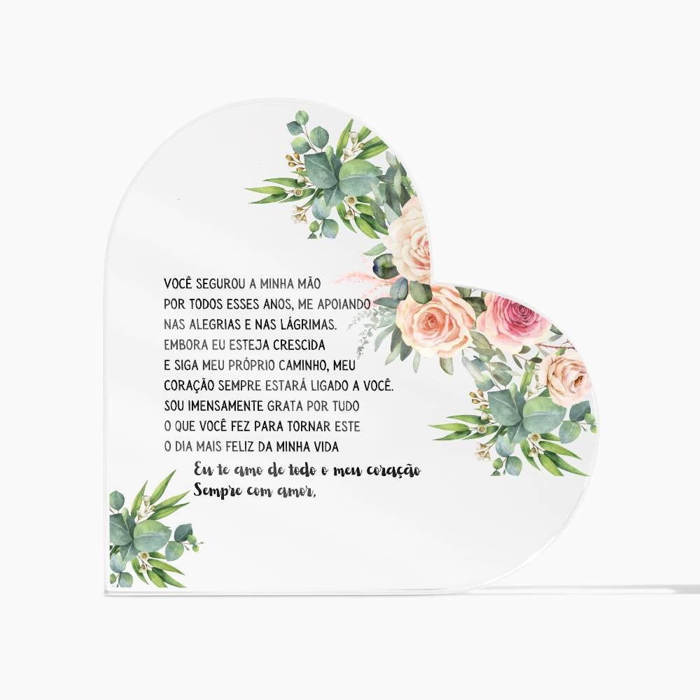 Coracao Acrilica Para a Mae Da Filha-Personalizado