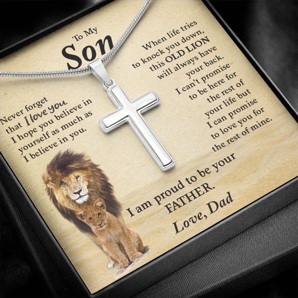 My Son | This Old Lion - Stainless Steel Cross Necklace