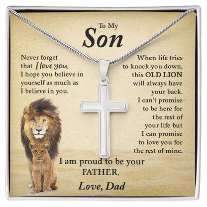 My Son | This Old Lion - Stainless Steel Cross Necklace