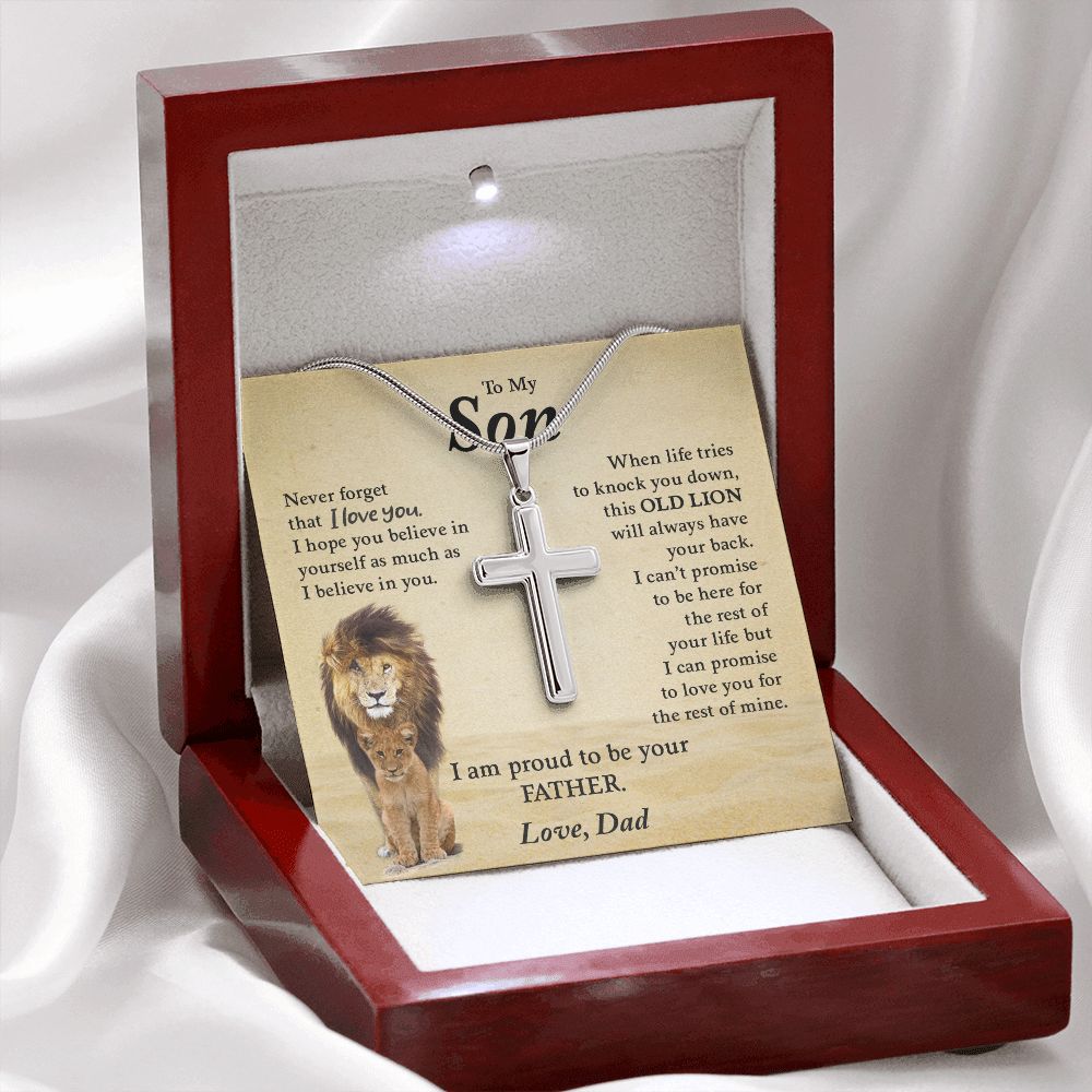 My Son | This Old Lion - Stainless Steel Cross Necklace