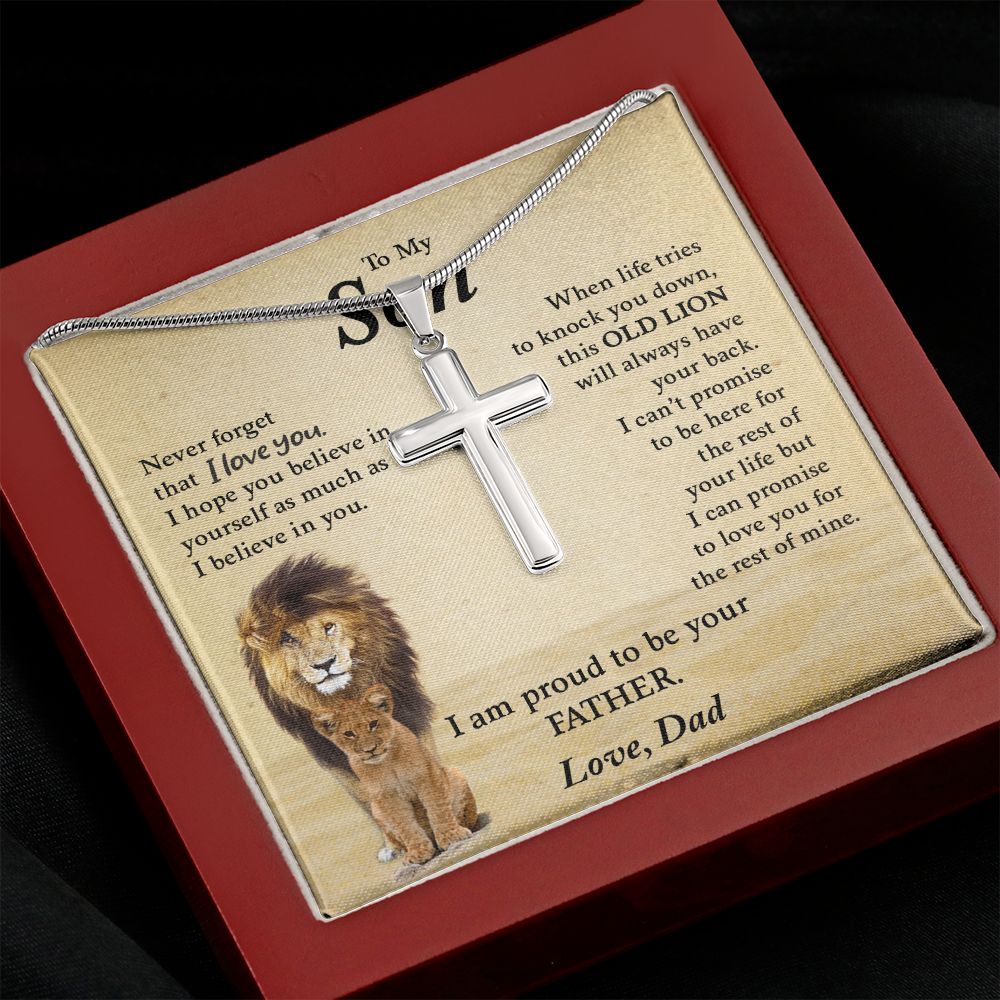 My Son | This Old Lion - Stainless Steel Cross Necklace